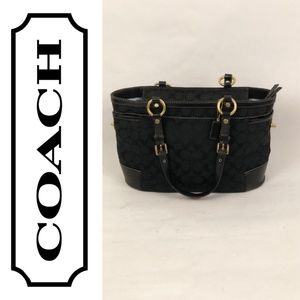 COACH Black Monogram Tote